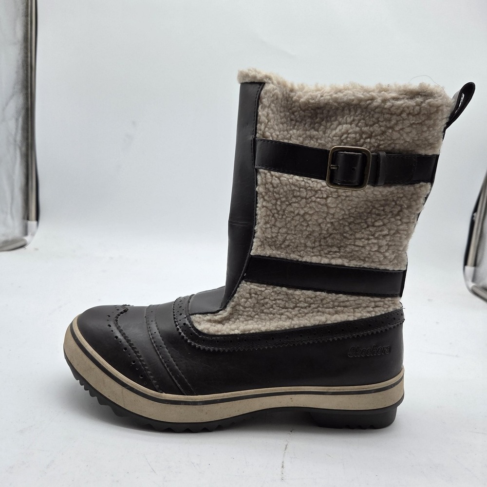 Skechers Outdoor Boots Womens Size 8 Brown Faux Fur Lined Zip Snow Winter 47581 - Picture 10 of 15